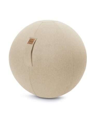 Balle d'assise aspect feutrine beige avec poignée polyester D65