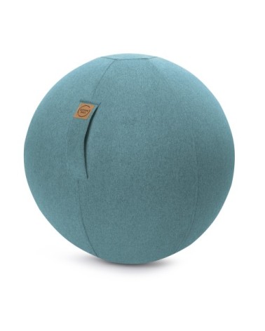 Balle d'assise aspect feutrine turquoise avec poignée polyester D65