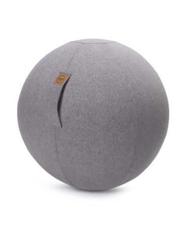 Balle d'assise aspect feutrine gris avec poignée polyester D65