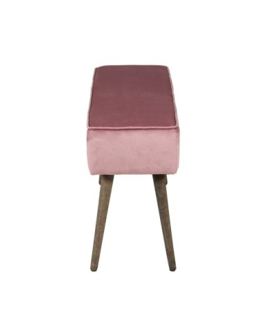Banc en velours rose