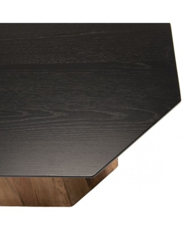 Table basse octogonale en pin recyclé et contreplaqué L120