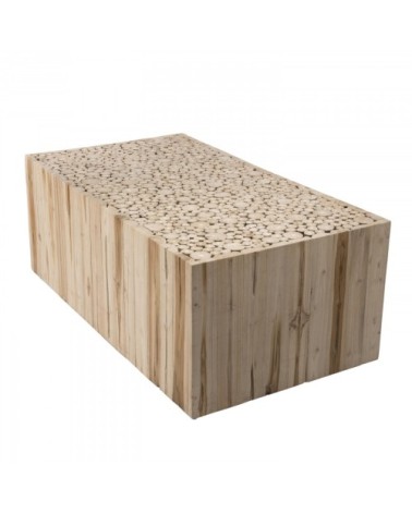 Table basse rectangulaire nature branches en teck L110