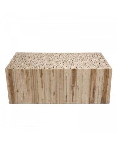 Table basse rectangulaire nature branches en teck L110