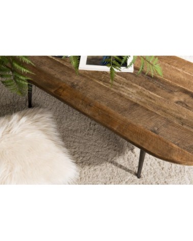 Table basse ovale en teck recyclé et métal L120