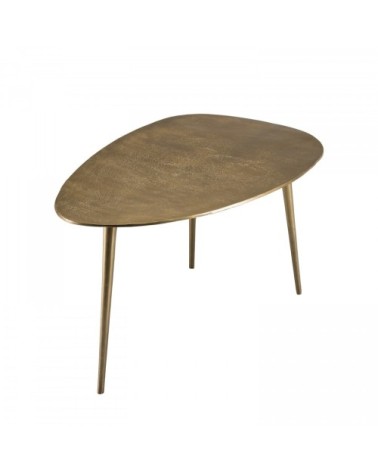 Table basse goutte d'eau aluminium doré L85