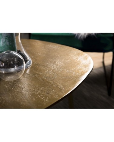 Table basse goutte d'eau aluminium doré L85
