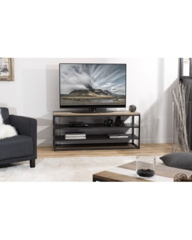 Meuble TV 2 étagères bois