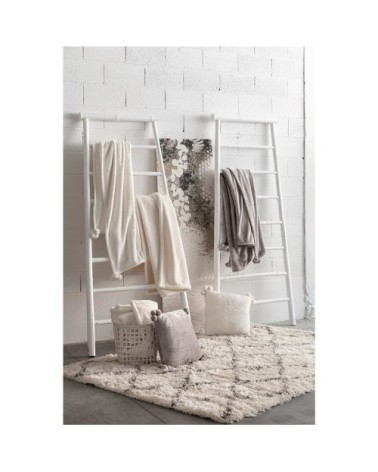 Coussin tender pompons en polyester perle 45 x 45 cm