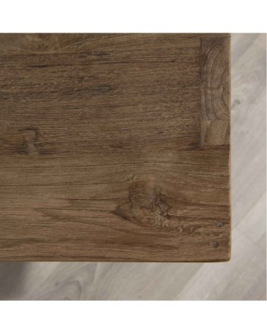 Meuble TV rotatif en teck recyclé pieds noirs