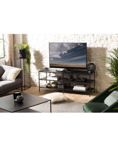Meuble TV industriel 2 étagères métal