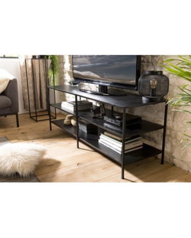 Meuble TV industriel 2 étagères métal