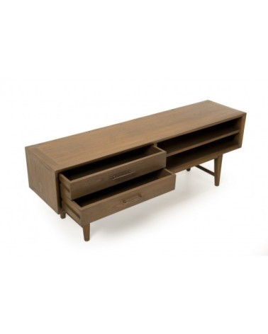 Meuble TV 2 tiroirs 2 niches en mindi