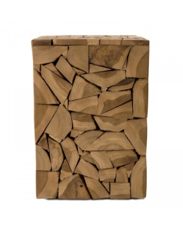 Table d'appoint carrée mozaïc en teck L30
