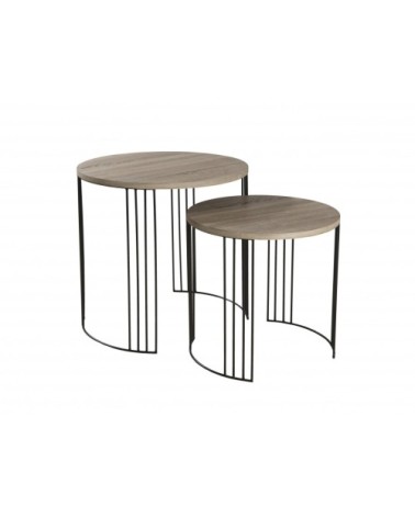 Set de 2 guéridons pieds métal