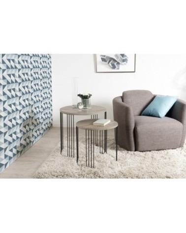 Set de 2 guéridons pieds métal