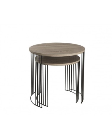 Set de 2 guéridons pieds métal