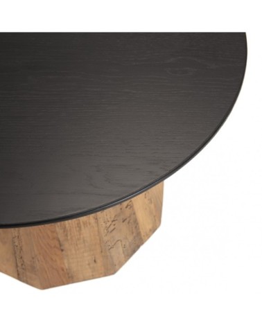 Table d'appoint ronde en pin recyclé et contreplaqué D60