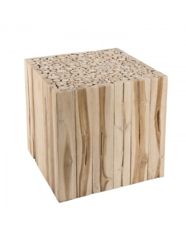 Bout de canapé carré nature branches en teck