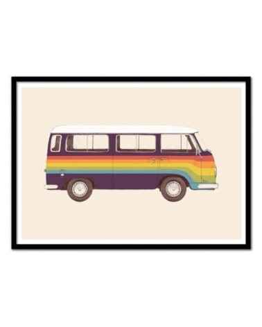 Affiche d'art avec Cadre bois noir - 50 x 70 cm