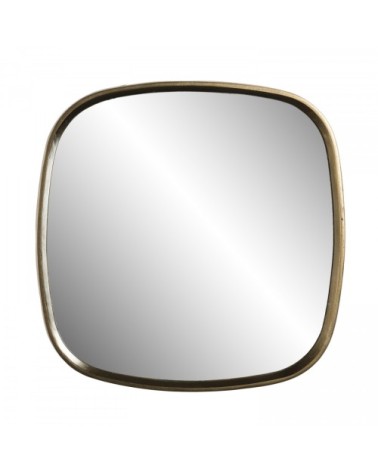 Miroir coins arrondis aluminium doré 70x70