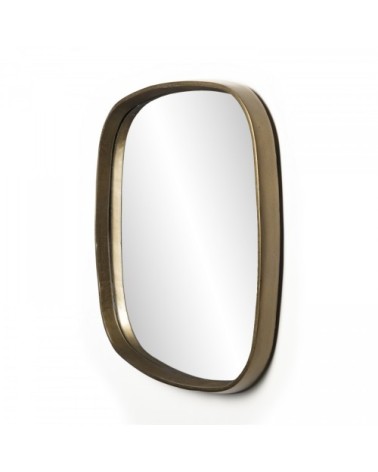 Miroir coins arrondis aluminium doré 70x70