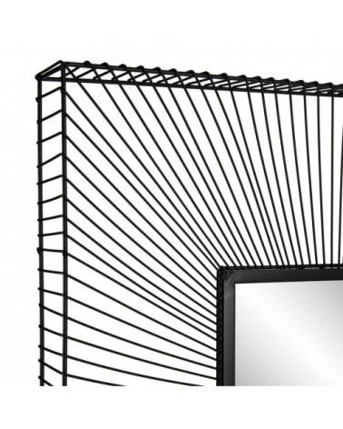 Miroir carré métal noir 90x90