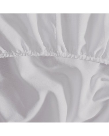 Drap housse en coton bonnet 30cm  blanc 140x190 cm