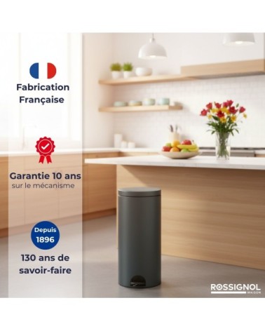 Poubelle de cuisine à pédale 30l fabriqué en france