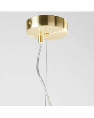 Suspension multi-globes en verre ambré et métal doré