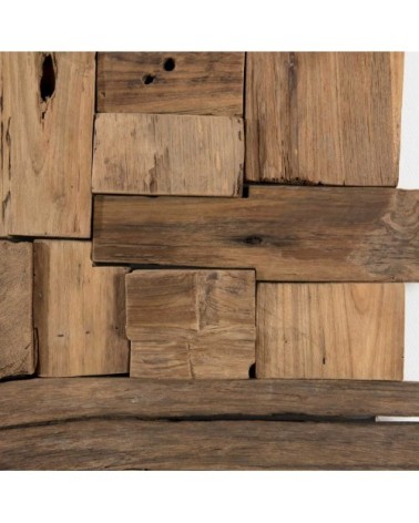 Décoration murale bois teck 100x100