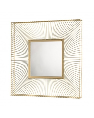 Miroir carré métal doré 65x65