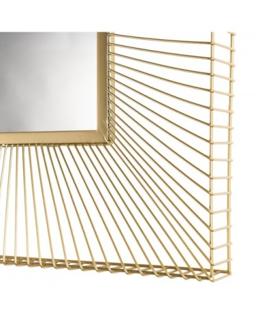 Miroir carré métal doré 65x65
