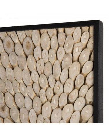 Décoration murale rectangulaire branches en teck nature 100x40cm