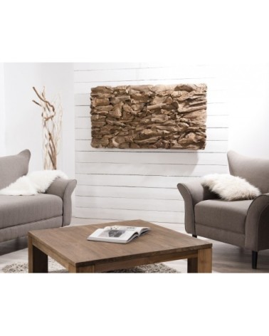 Décoration murale en bois teck 150x80