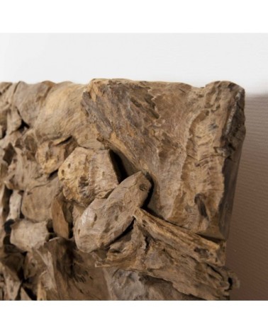 Décoration murale en bois teck 150x80