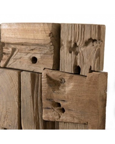 Décoration murale en bois teck 80x80