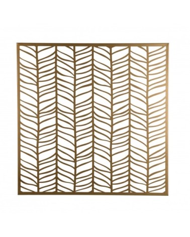 Décoration murale carrée métal doré L80