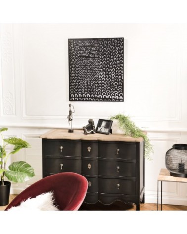 Décoration murale rectangulaire métal noir 64x70cm