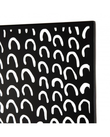 Décoration murale rectangulaire métal noir 64x70cm