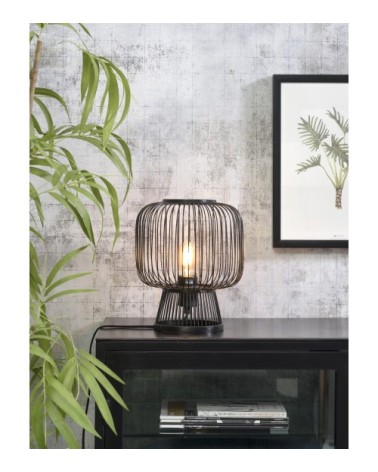 Lampe de table en bambou noir H30cm