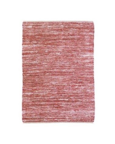 Tapis en cuir tressé rose poudré 120x170