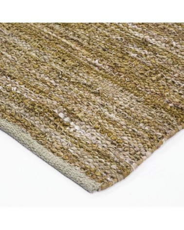 Tapis en cuir tressé ocre 120x170