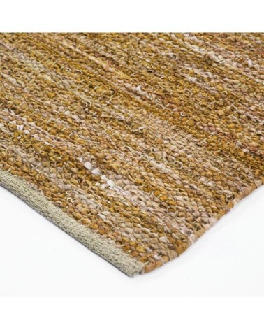 Tapis en cuir tressé jaune 160x230