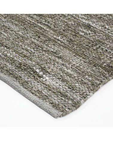 Tapis en cuir tressé beige naturel 120x170