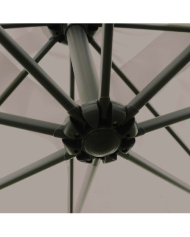 Parasol déporté 3x3m et 4 dalles à lestées acier taupe