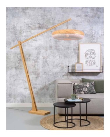 Lampadaire en bambou blanc H207cm