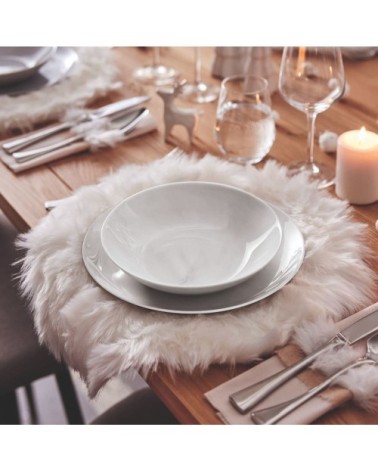 6 assiettes creuses grises effet marbré 20 cm