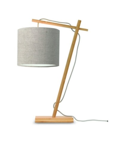 Lampe de table bambou/lin H46cm