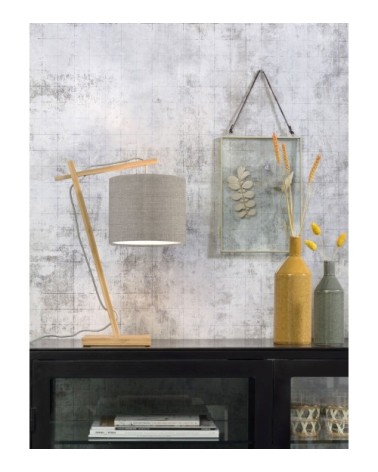 Lampe de table bambou/lin H46cm
