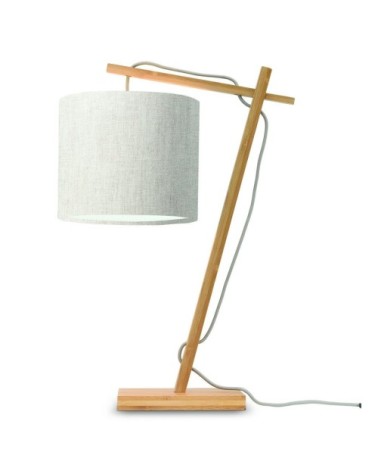 Lampe de table bambou/lin H46cm